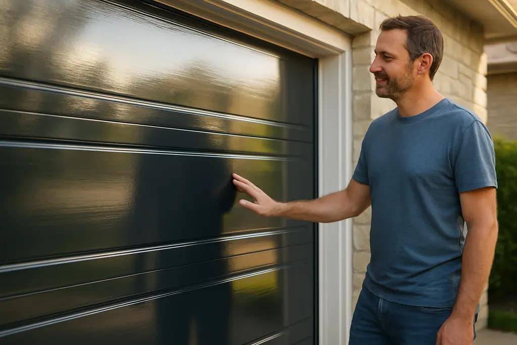 garage door replacements on a clean suburban home exterior