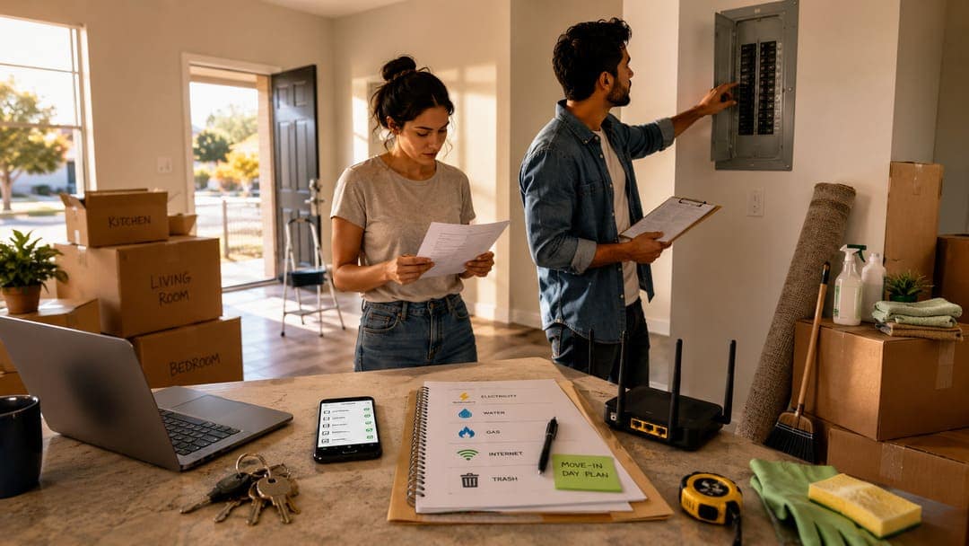 set up utilities before moving