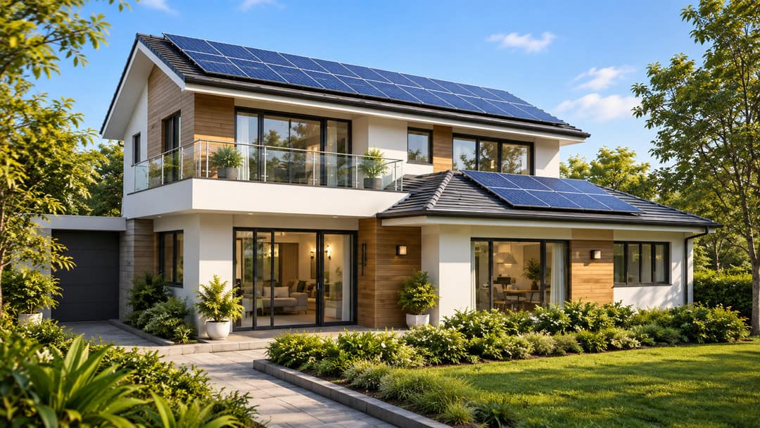 house with solar panels